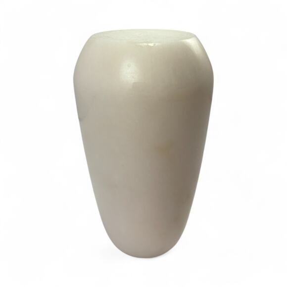 Vintage Handcrafted Alabaster Stone Vase – Minimalist Design, 5" Tall - Picture 9 of 11